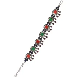 Tribe Amrapali Green & Red Colored Glass Flexible Fit Bracelet-image-20