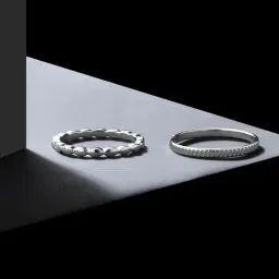 Accessorize London Silver Casual Ring - Set of 2-43