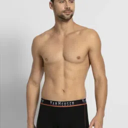 Van Heusen Active Regular Fit Swift Dry Mesh Panel Solid Trunks - Pure Black-picture-0