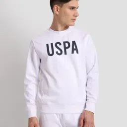 U.S. Polo Assn. White Regular Fit Round Neck Athletic Sweatshirt-29