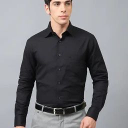 Cantabil Black Cotton Regular Fit Solid Formal Shirt-image-92