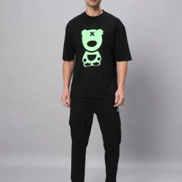 Griffel Black Cotton Loose Fit Printed Co-Ord Set-picture-3