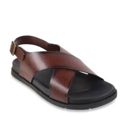 Metro Men's Brown Back Strap Sandals-image-96