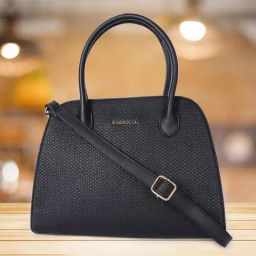 Magnolia Black Textured Cross Body Bag-14