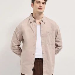 The Bear House Pink Rayon Relaxed Solid Casual Shirt-image-93