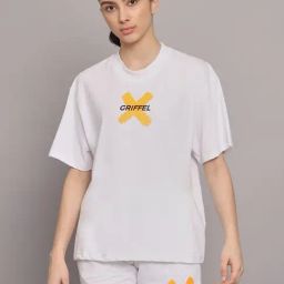 GRIFFEL White Printed T-Shirt With Shorts-image-73
