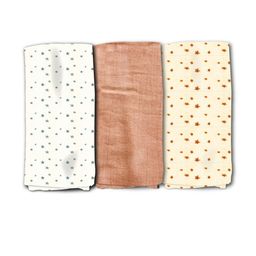 GRAZIO Kids Muslin Double Layer Towels Ajrakh Print - Pack of 3-image-5