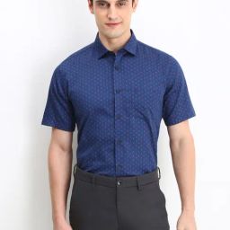 Allen Solly Blue Cotton Slim Fit Printed Shirt-picture-34