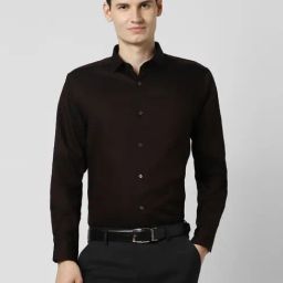 Peter England Brown Cotton Regular Fit Shirt-image-47