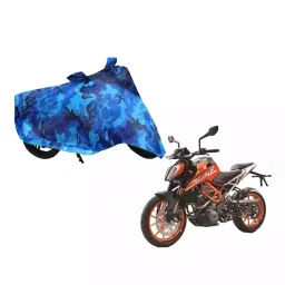Auto Pearl Waterproof Two Wheeler Cover For KTM Duke 390 ABS (Blue)-image-92