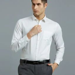 Reid & Taylor Grey Cotton Regular fit Stripes Shirt-image-87