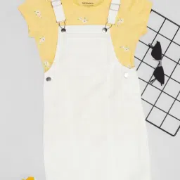 pantaloons junior Pantaloons Baby Girls Yellow Dungarees Set-picture-33