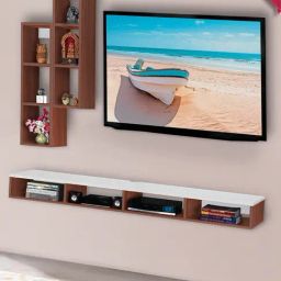 Delite Kom Nova Acacia Dark & White Engineered Wood TV Entertainment Unit-5