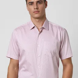 Van Heusen Men Spread Collar Geometric Printed Cotton Formal Shirt-image-62