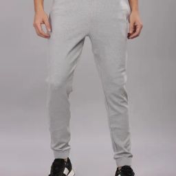 DOMIN8 Grey Regular fit Solid Joggers-image-93