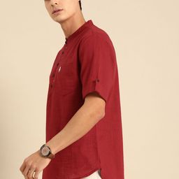 Anouk Men Red Solid Kurta image 4