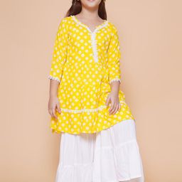 Arshia Fashions Girls Floral Printed Regular Kurti with Sharara-31