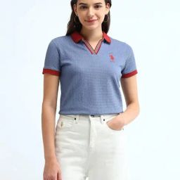 U.S. Polo Assn. Womens Blue Polyester Regular Fit T Shirt-image-89