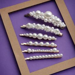 Panash Gold Toned & White Beaded Bobby Pins Set of 6-image-88