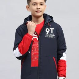Monte Carlo Boys Navy Blue Polyester Blend Printed Jacket-image-24