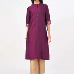 Rangmanch by Pantaloons Purple A Line Kurta-image-80