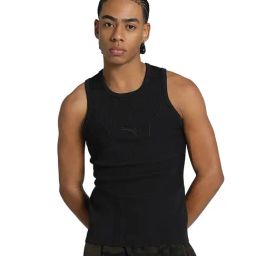 Puma Mostro Black Slim Fit Solid Tank Top-image-1