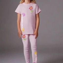 Cherry Crumble By Nitt Hyman Girls Pink Printed Regular Fit Night Suit-image-44