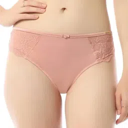 Amante Pink Lace Work Brazilian Panty-image-13