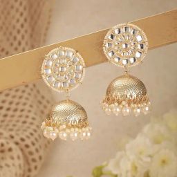 Aatmana Gold Statement Dome Shaped Jhumki Earring-25