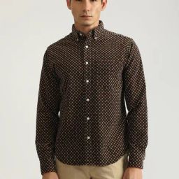Gant Blue Cotton Regular Fit Printed Casual Shirts-image-1
