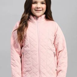 Monte Carlo Girls Pink Self Design Mock Neck Polyester Blend Jacket-image-88