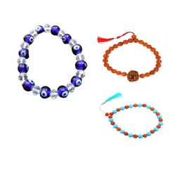 Divine souvenirs Unisex Set Of 3 Artificial Beaded Elasticated Bracelets-image-54