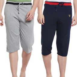 VIMAL JONNEY Men Pack of 2 Solid Lounge Shorts-picture-17