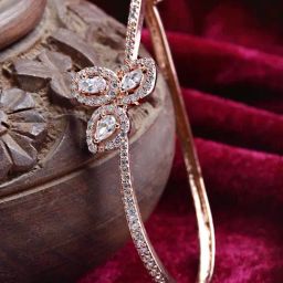 Karatcart American Diamond Studded Rose Gold Plated Bracelet for Women-47