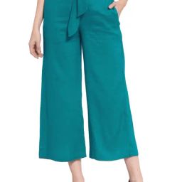 PATRORNA Teal Regular Fit Mid Rise Trousers-image-37