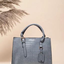 HauteSauce Grey Textured Medium Handheld Handbag-44