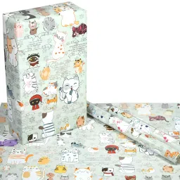 eVincE - thoughtful PRESENTations CATY02L25  Kids Birthday Cat pattern & facts Diwali Rakshabandhan Christmas all occasion Recyclable   Gift Wrapping Paper (Pack of 20 Piece)-image-95