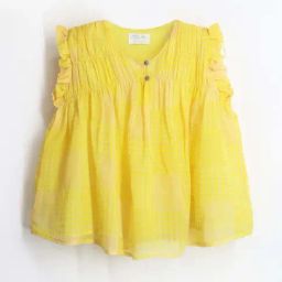Cherry Crumble By Nitt Hyman Kids Mustard Chequered Top-image-42
