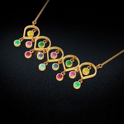 Joyalukkas Hanging Dewdrop Glow Gold Necklace-image-78