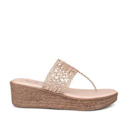 Inc.5 Women's Rose Gold T-Strap Wedges-image-90