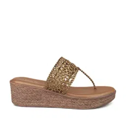 Inc.5 Women's Antique Gold T-Strap Wedges-picture-49