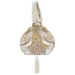 NR by Nidhi Rathi White Fabric Potli-image-18