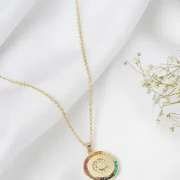 Joker & Witch Golden Starlet Alphabet C Necklace-image-82