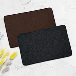 Aura 2 Pieces Grey & Brown Microfibre Anti-Skid Doormats-6