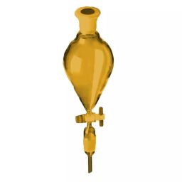 ABGIL Separating Funnel Pear Shape with Joint PTFE Stopcock Plug Type Interchangeable Stopper & Graduation 10 L Amber Borosilicate Glass, FSP-AC-409-09-37