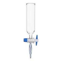 ABGIL Dropping Funnel Open Top Cylindrical with PTFE Stopcock 2 L Transparent Borosilicate Glass, FD-411-PTFE-07-16