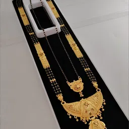 V.K.PAYAL.JEWELLERY Set Of 2 Gold-Plated Artificial Beaded Mangalsutra-picture-48