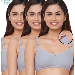 Inner Sense Organic Antimicrobial Soft Feeding Bra Pack Of 3 - Grey-image-16
