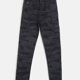 Tales & Stories Camouflage Print Slim Fit Ankle Length Trouser - Blue-image-43
