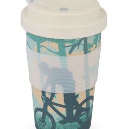 Earthism Eco-Friendly Bamboo Fibre Travel Coffee Mug with lid 400ml Cyclist - Green-84